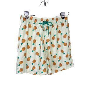 Lands End Men's Swim Trunks Size‎ M 32 - 34 Pineapple Print Mesh Lined